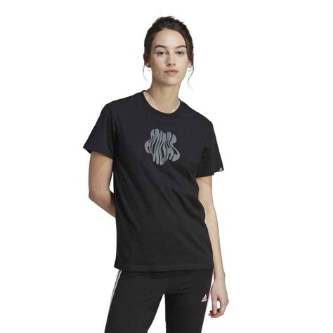 adidas t shirt damen schwarz mit kleinem logo|T .